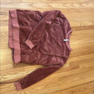 Latched mama Cozy dark mauve Fleece snap nursing Pullover